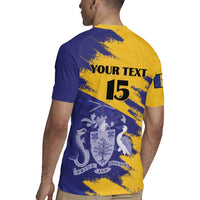Custom Barbados Royals Cricket Rugby Jersey Coat Of Arms Flag Style