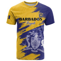 Custom Barbados Royals Cricket T Shirt Coat Of Arms Flag Style