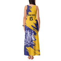 Custom Barbados Royals Cricket Tank Maxi Dress Coat Of Arms Flag Style
