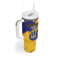 Custom Barbados Royals Cricket Tumbler With Handle Coat Of Arms Flag Style