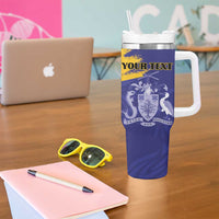 Custom Barbados Royals Cricket Tumbler With Handle Coat Of Arms Flag Style