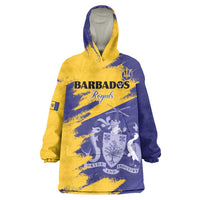 Custom Barbados Royals Cricket Wearable Blanket Hoodie Coat Of Arms Flag Style