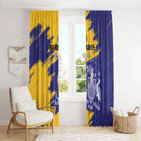 Custom Barbados Royals Cricket Window Curtain Coat Of Arms Flag Style