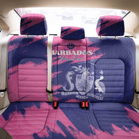 Custom Barbados Royals Cricket Back Car Seat Cover Coat Of Arms Pink - Blue Color