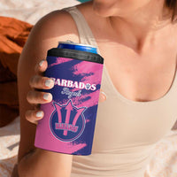 Custom Barbados Royals Cricket 4 in 1 Can Cooler Tumbler Coat Of Arms Pink - Blue Color