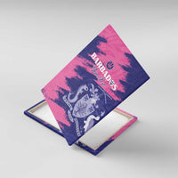 Custom Barbados Royals Cricket Canvas Wall Art Coat Of Arms Pink - Blue Color