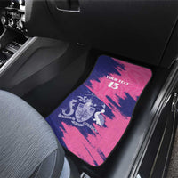 Custom Barbados Royals Cricket Car Mats Coat Of Arms Pink - Blue Color