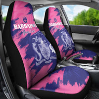 Custom Barbados Royals Cricket Car Seat Cover Coat Of Arms Pink - Blue Color