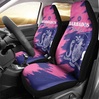 Custom Barbados Royals Cricket Car Seat Cover Coat Of Arms Pink - Blue Color