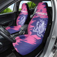 Custom Barbados Royals Cricket Car Seat Cover Coat Of Arms Pink - Blue Color