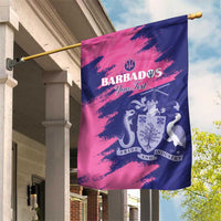 Custom Barbados Royals Cricket Garden Flag Coat Of Arms Pink - Blue Color