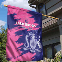 Custom Barbados Royals Cricket Garden Flag Coat Of Arms Pink - Blue Color