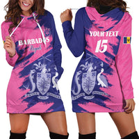 Custom Barbados Royals Cricket Hoodie Dress Coat Of Arms Pink - Blue Color