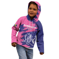 Custom Barbados Royals Cricket Kid Hoodie Coat Of Arms Pink - Blue Color