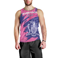 Custom Barbados Royals Cricket Men Tank Top Coat Of Arms Pink - Blue Color