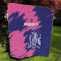 Custom Barbados Royals Cricket Quilt Coat Of Arms Pink - Blue Color