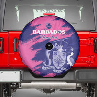 Custom Barbados Royals Cricket Spare Tire Cover Coat Of Arms Pink - Blue Color