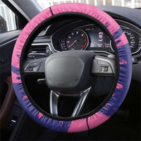 Barbados Royals Cricket Steering Wheel Cover Coat Of Arms Pink - Blue Color