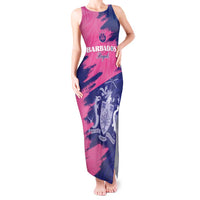 Custom Barbados Royals Cricket Tank Maxi Dress Coat Of Arms Pink - Blue Color