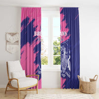 Custom Barbados Royals Cricket Window Curtain Coat Of Arms Pink - Blue Color