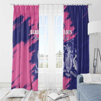 Custom Barbados Royals Cricket Window Curtain Coat Of Arms Pink - Blue Color