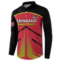 Custom Trinidad and Tobago Cricket Button Sweatshirt Wave Yuh Flag - Trinbago Strong