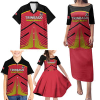 Custom Trinidad and Tobago Cricket Family Matching Puletasi and Hawaiian Shirt Wave Yuh Flag - Trinbago Strong