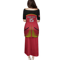 Custom Trinidad and Tobago Cricket Family Matching Puletasi and Hawaiian Shirt Wave Yuh Flag - Trinbago Strong