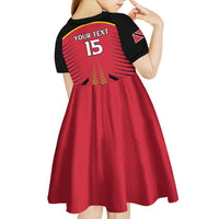 Custom Trinidad and Tobago Cricket Kid Short Sleeve Dress Wave Yuh Flag - Trinbago Strong