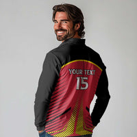 Custom Trinidad and Tobago Cricket Long Sleeve Polo Shirt Wave Yuh Flag - Trinbago Strong