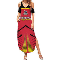 Custom Trinidad and Tobago Cricket Summer Maxi Dress Wave Yuh Flag - Trinbago Strong