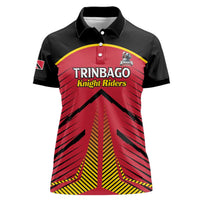 Custom Trinidad and Tobago Cricket Women Polo Shirt Wave Yuh Flag - Trinbago Strong