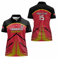 Custom Trinidad and Tobago Cricket Women Polo Shirt Wave Yuh Flag - Trinbago Strong