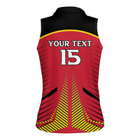 Custom Trinidad and Tobago Cricket Women Sleeveless Polo Shirt Wave Yuh Flag - Trinbago Strong