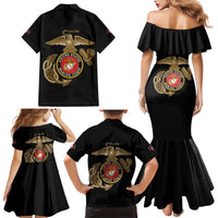 Montford Point Marines Family Matching Mermaid Dress and Hawaiian Shirt The Right To Fight - Black - Wonder Print Shop