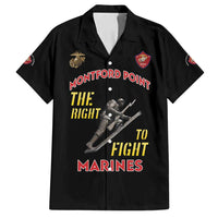 Montford Point Marines Family Matching Off Shoulder Short Dress and Hawaiian Shirt The Right To Fight - Black - Wonder Print Shop