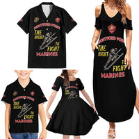 Montford Point Marines Family Matching Summer Maxi Dress and Hawaiian Shirt The Right To Fight - Black - Wonder Print Shop