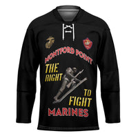 Montford Point Marines Hockey Jersey The Right To Fight - Black - Wonder Print Shop