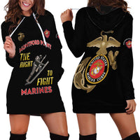 Montford Point Marines Hoodie Dress The Right To Fight - Black - Wonder Print Shop
