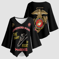 Montford Point Marines Kimono Sleeve Blouse The Right To Fight - Black - Wonder Print Shop