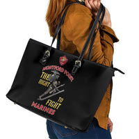 Montford Point Marines Leather Tote Bag The Right To Fight - Black - Wonder Print Shop