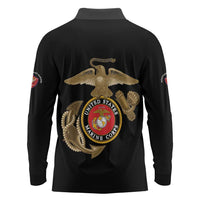 Montford Point Marines Long Sleeve Polo Shirt The Right To Fight - Black - Wonder Print Shop