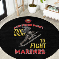 Montford Point Marines Round Carpet The Right To Fight - Black - Wonder Print Shop