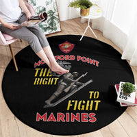 Montford Point Marines Round Carpet The Right To Fight - Black - Wonder Print Shop