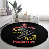 Montford Point Marines Round Carpet The Right To Fight - Black - Wonder Print Shop