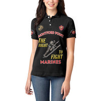 Montford Point Marines Women Polo Shirt The Right To Fight - Black - Wonder Print Shop