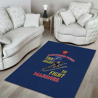 Montford Point Marines Area Rug The Right To Fight - Blue - Wonder Print Shop