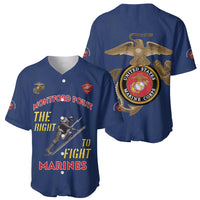Montford Point Marines Baseball Jersey The Right To Fight - Blue - Wonder Print Shop