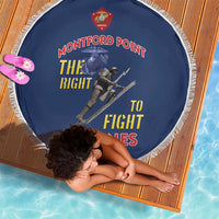 Montford Point Marines Beach Blanket The Right To Fight - Blue - Wonder Print Shop