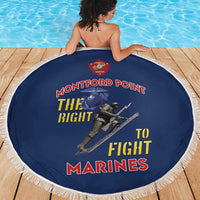 Montford Point Marines Beach Blanket The Right To Fight - Blue - Wonder Print Shop
